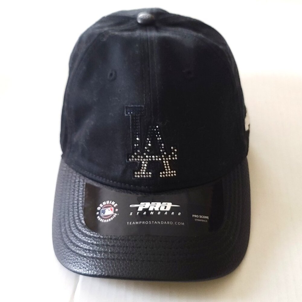 Pro Standard Los Angeles Dodgers Jewel Logo Baseball Hat Cap Black OS Unisex NWT